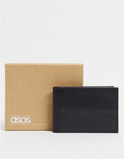 ASOS DESIGN leather card holder with coin wallet in .